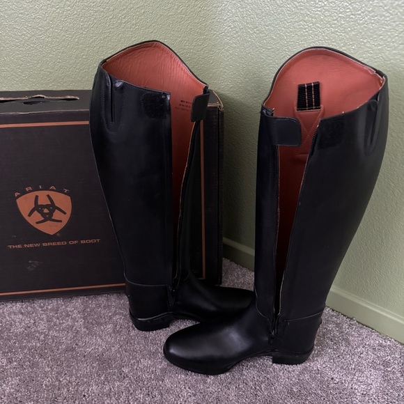 ARIAT Black Leather Boots Sz 8 WIDE Medalist Performance Dress Equestrian Riding - Picture 8 of 16